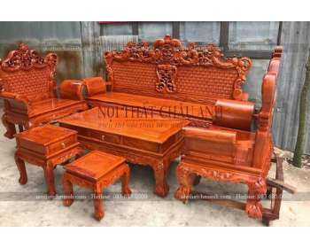 Bộ sofa hoàng gia gỗ gõ đỏ BG340